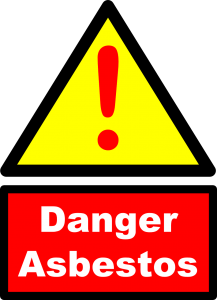 Warning sign for potential asbestos